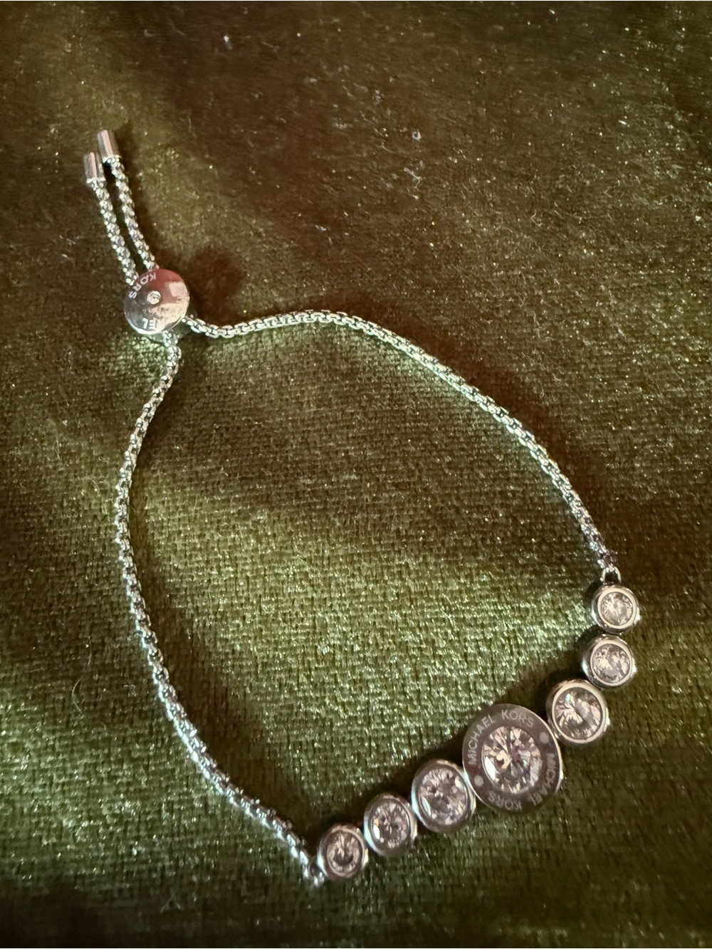 Michael Kors Silver Crystal Station Slider Bracelet